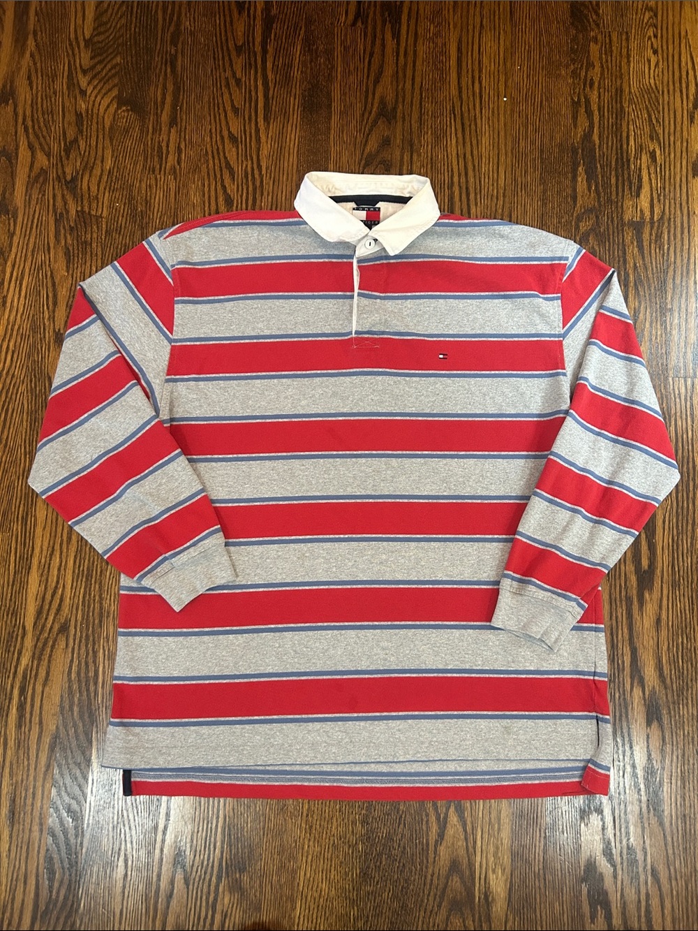 Vintage Y2K Tommy Hilfiger Preppy Striped Rugby Sweater